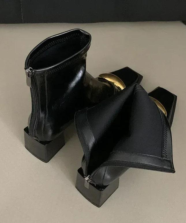 KissICON New Shoes Designer Metal Women Ankle Elastic Boots