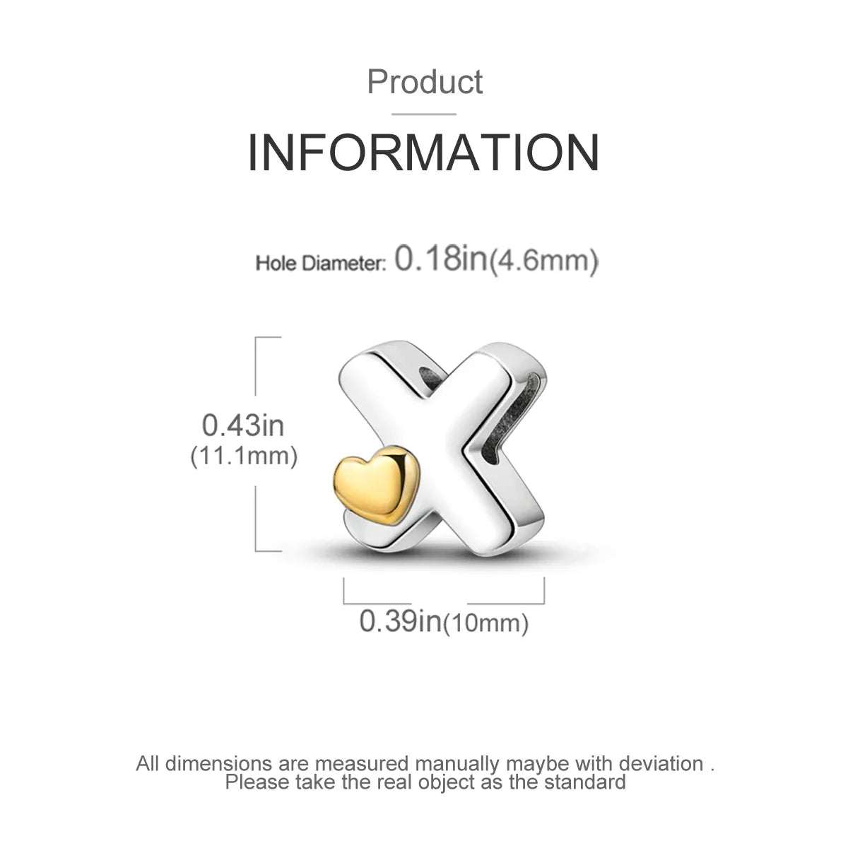 KissICON New Silver Plated Heart Shape A-Z Letter Charms Beads Fit Original Bracelet  Bead For Women Jewelry Making Gift