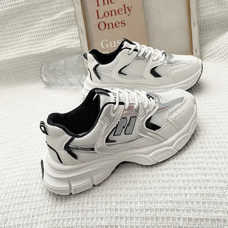 Dropshipman New Spring Autumn Women's Jogging Sneakers Fashion Casual White Breathable Tennis Low Top Vulcanized Shoes Outdoor Trainers