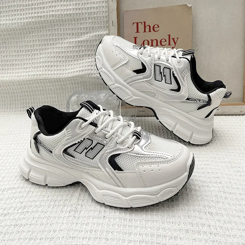 Dropshipman New Spring Autumn Women's Jogging Sneakers Fashion Casual White Breathable Tennis Low Top Vulcanized Shoes Outdoor Trainers