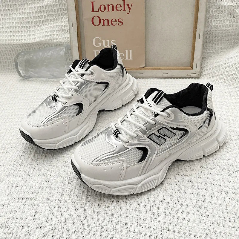 Dropshipman New Spring Autumn Women's Jogging Sneakers Fashion Casual White Breathable Tennis Low Top Vulcanized Shoes Outdoor Trainers