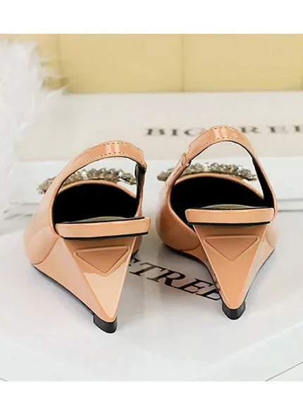 KissICON New Wedges Patent Leather Shallow Pointed Toe High