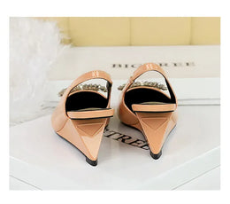 KissICON New Wedges Patent Leather Shallow Pointed Toe High