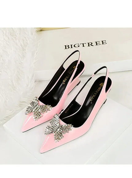 KissICON New Wedges Patent Leather Shallow Pointed Toe High