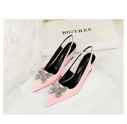 KissICON New Wedges Patent Leather Shallow Pointed Toe High