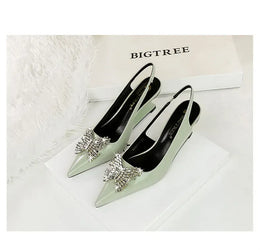 KissICON New Wedges Patent Leather Shallow Pointed Toe High
