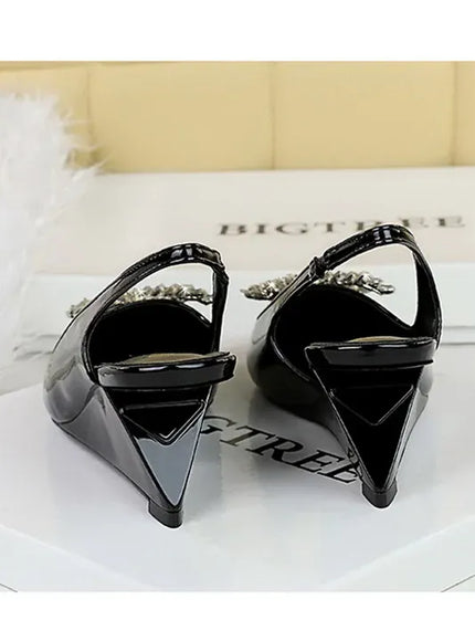 KissICON New Wedges Patent Leather Shallow Pointed Toe High