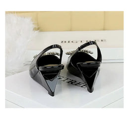 KissICON New Wedges Patent Leather Shallow Pointed Toe High