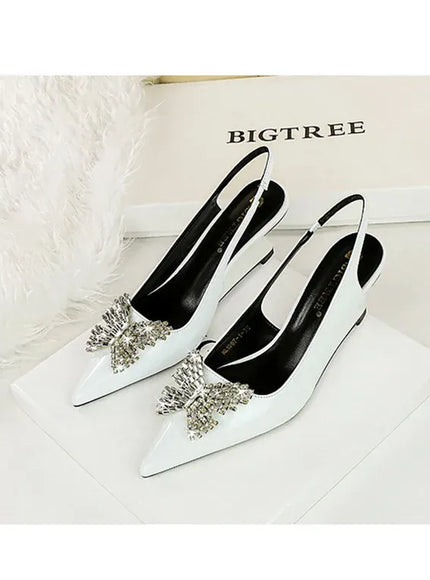 KissICON New Wedges Patent Leather Shallow Pointed Toe High