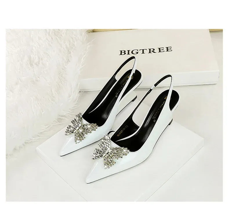 KissICON New Wedges Patent Leather Shallow Pointed Toe High