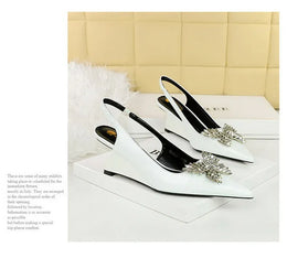 KissICON New Wedges Patent Leather Shallow Pointed Toe High
