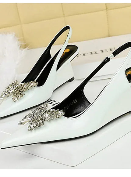 KissICON New Wedges Patent Leather Shallow Pointed Toe High