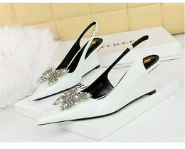 KissICON New Wedges Patent Leather Shallow Pointed Toe High