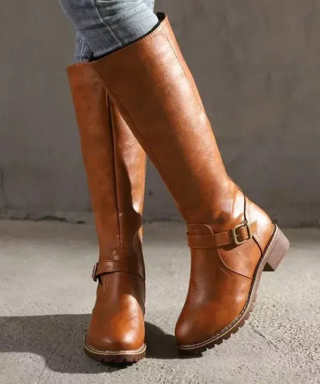 KissICON New Winter Women's Riding Boots 2024 Round Toe