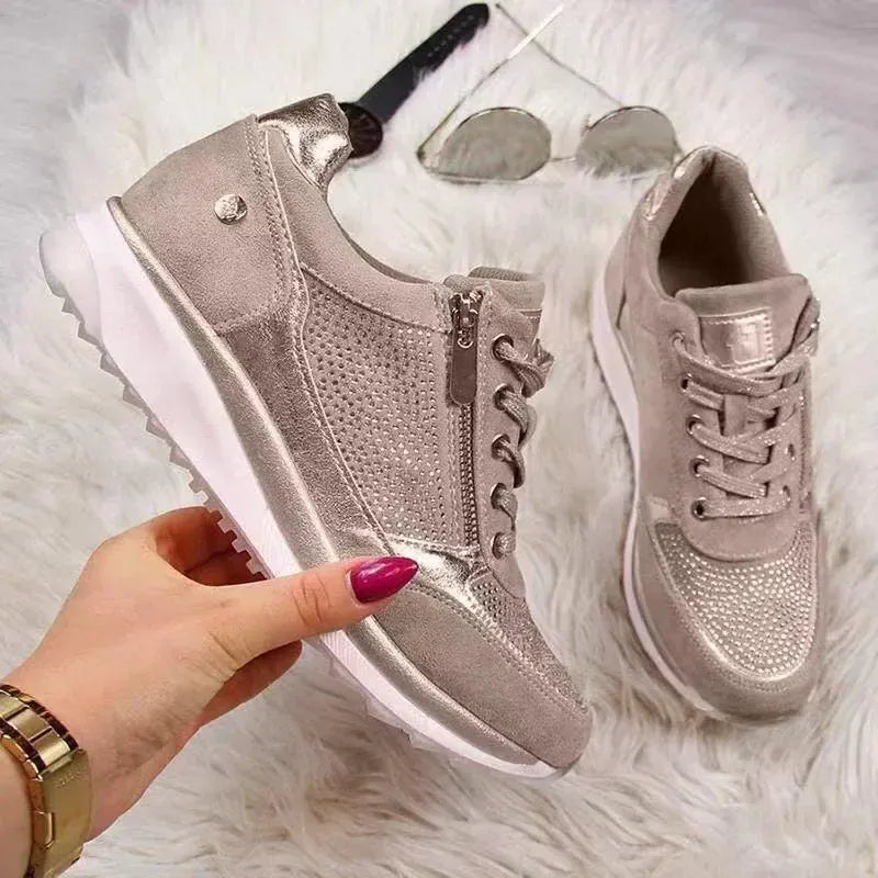Dropshipman New Women's Wear-resistant Wedge Sneakers Lightweight Female Shoes Womens Vulcanized Shoes Breathable Shoes