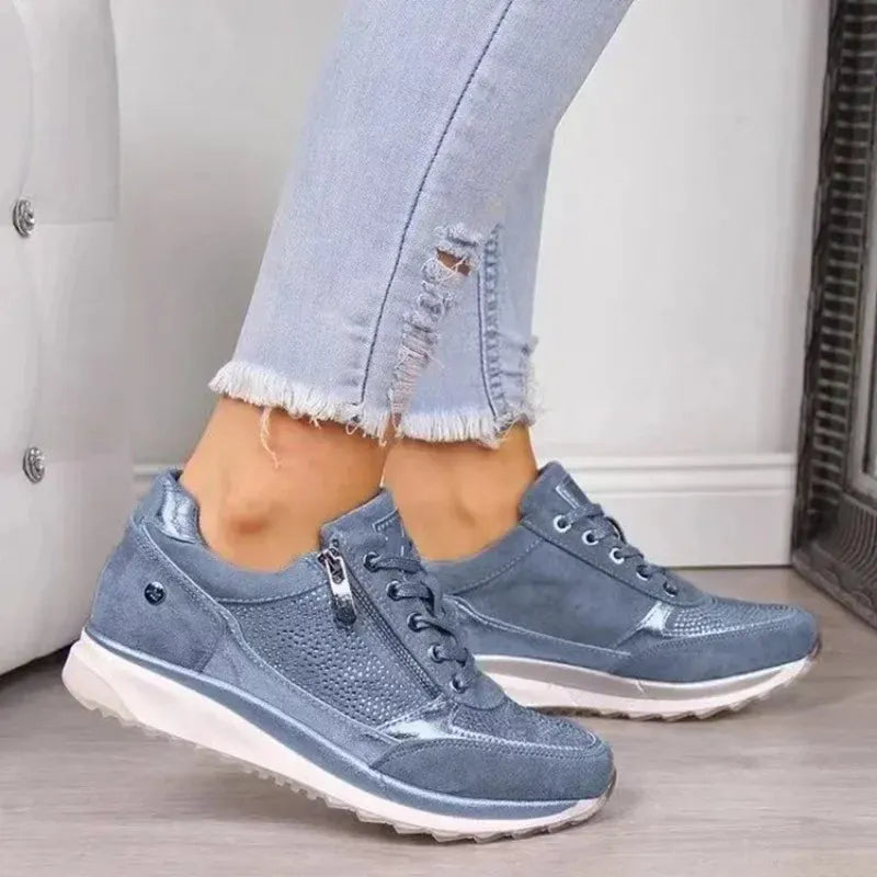 Dropshipman New Women's Wear-resistant Wedge Sneakers Lightweight Female Shoes Womens Vulcanized Shoes Breathable Shoes