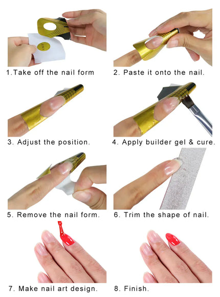 KissICON NJ070-100pcs KissIcon Nail Art Form Set - Easy French