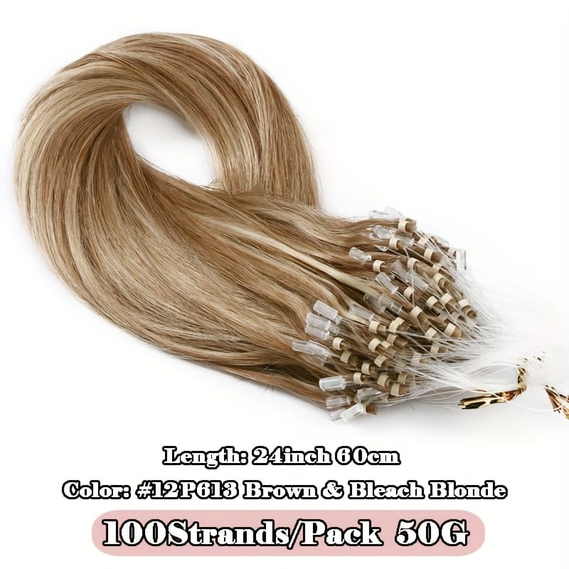 KissICON No. 12P613 brown&bleachblonde / 24inch KissIcon Invisible Remy Hair Extensions - Seamless Fit
