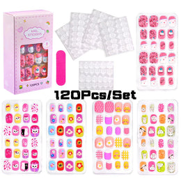 KissICON NO01 💋 Kawaii Kids False Nails Set - Self-Adhesive