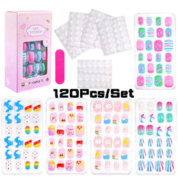 KissICON NO02 💋 Kawaii Kids False Nails Set - Self-Adhesive
