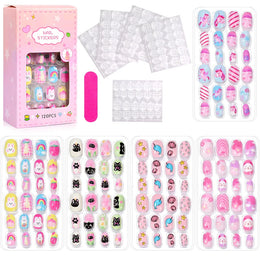 KissICON NO06 💋 Kawaii Kids False Nails Set - Self-Adhesive