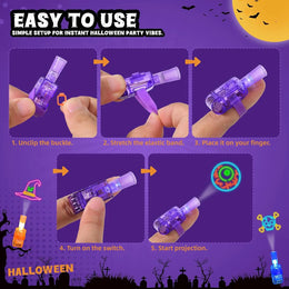 KissICON None Halloween Finger Lights Toys Bright lights Halloween Party Favors Toys Halloween Goodie Bag Fillers Trick or Treat Toys