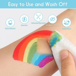 KissICON NonToxic WaterActivated Face Painting Kit for Kids