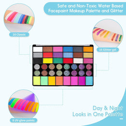 KissICON NonToxic WaterActivated Face Painting Kit for Kids