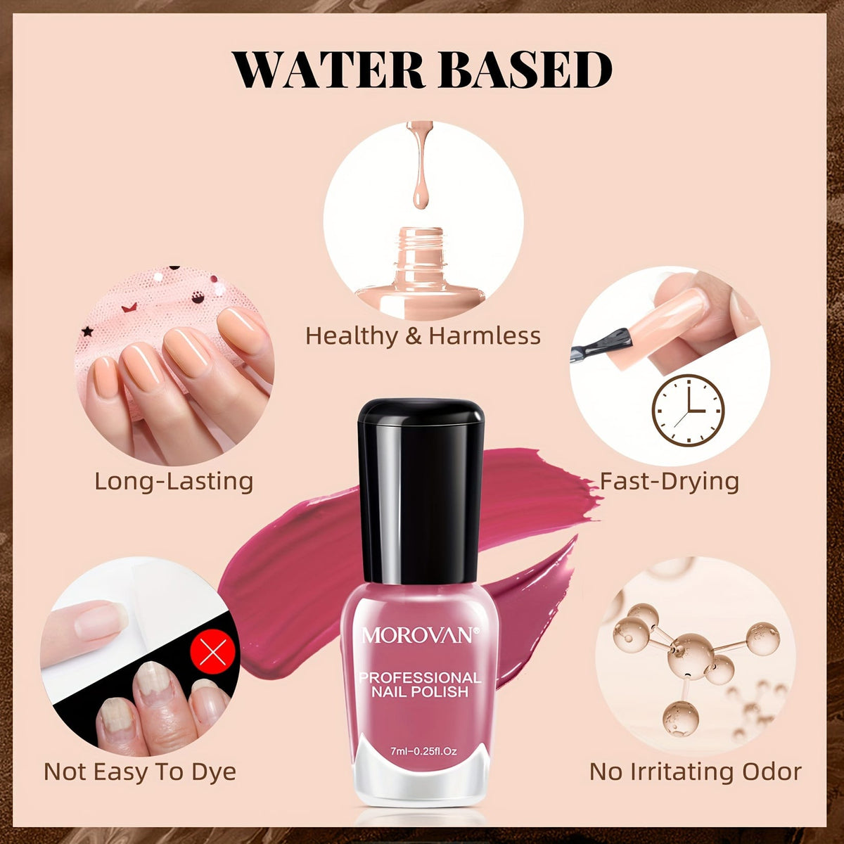 KissICON NP6-195-A6 KissIcon Nail Polish Set - Quick Dry Long-Lasting