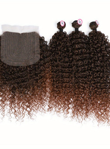 KissICON OET1B/30 / 18 20 22 with 18 KissIcon 3 Packs Afro Curly Extensions Closure -