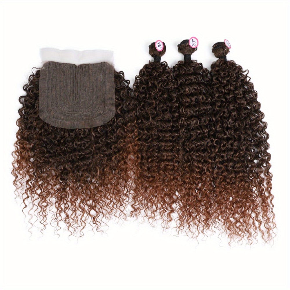 KissICON OET1B/30 / 18 20 22 with 18 KissIcon 3 Packs Afro Curly Extensions Closure -