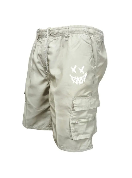 KissICON off-white / S Patriotic Eagle Cargo Shorts Summer Work Camping Streetwear