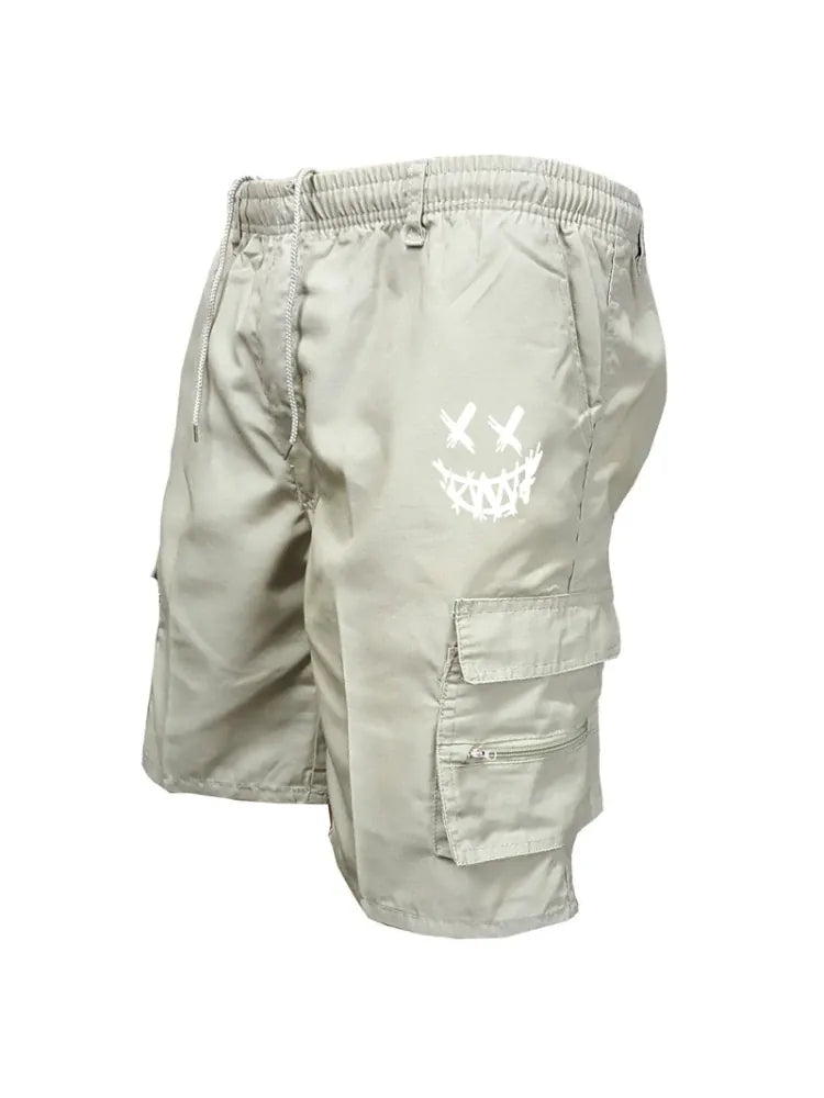 KissICON off-white / S Patriotic Eagle Cargo Shorts Summer Work Camping Streetwear