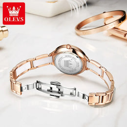KissICON OLEVS 5872 Luxury Women's Watches Elegant Fashion Ceramic Strip Waterproof Japan Imports Quartz Watch Dress Lady Watch Simple