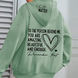 jkthpu-45 Olive Green / UK 16 [Inspirational Hoodie] Women's Plus Size Inspirational Hoodie |