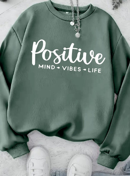 jkthpu-45 Olive Green / UK 16 Plus Size, Women's Oversized Red Hoodie with Positive