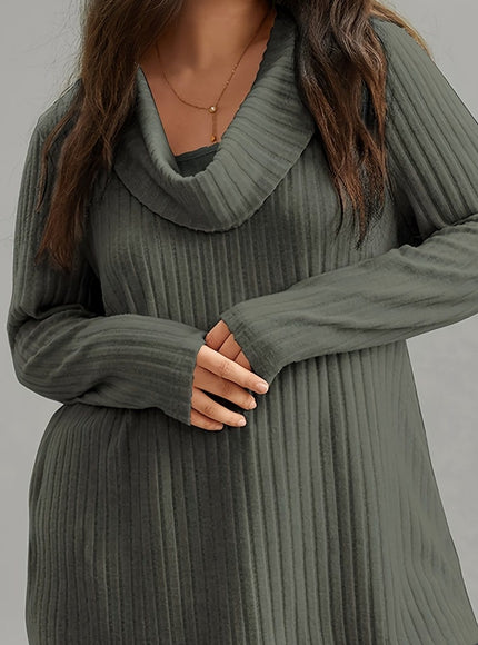 KissICON Olive / UK 16 Plus Size, Women's Plus Size Oversized Elegant Ruffled