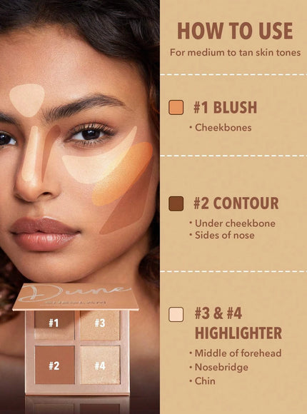 jkthpu-45 one-size KissIcon SHEGLAM 3D Pro Face Palette Dune Contour
