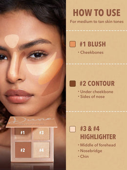 jkthpu-45 one-size KissIcon SHEGLAM 3D Pro Face Palette Dune Contour