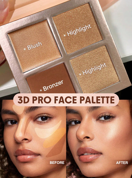 jkthpu-45 one-size KissIcon SHEGLAM 3D Pro Face Palette Dune Contour