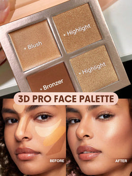 jkthpu-45 one-size KissIcon SHEGLAM 3D Pro Face Palette Dune Contour
