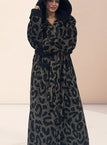One-size / ZQ dark grey leopard print hooded dressing gown