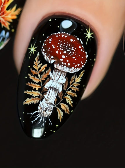 KissICON One Yard KissIcon Press On Nails - Long Almond Black