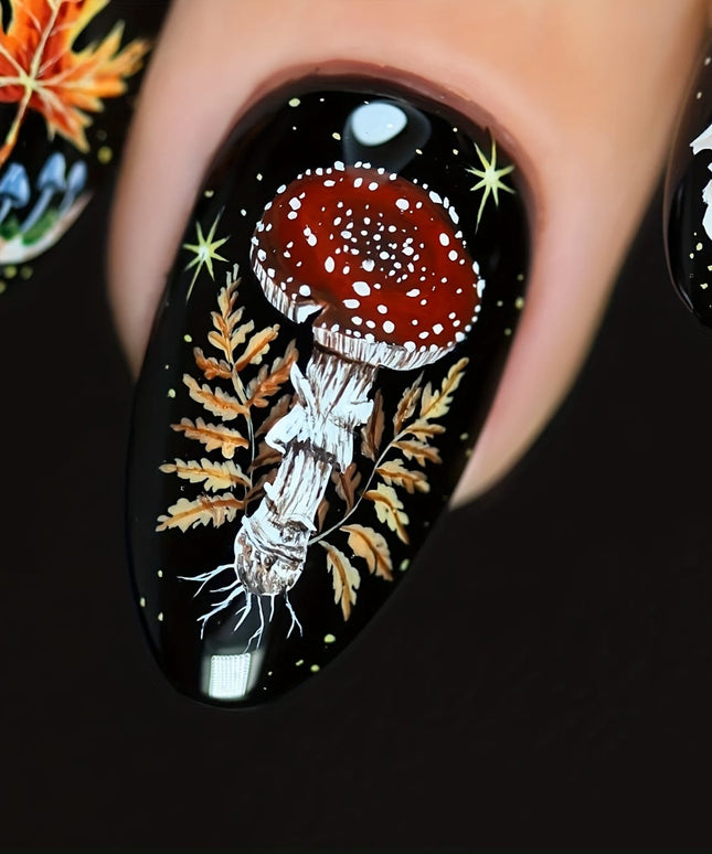 KissICON One Yard KissIcon Press On Nails - Long Almond Black