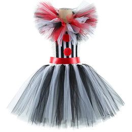 KissICON Only 1pcs Dress / 2T Halloween Art The Clown Costume for Kids Carnival Party Fancy Tutu Dress Girls Scary Striped Killer Clown Terrifier Costumes Set