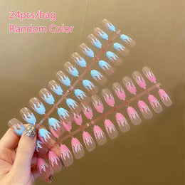 KissICON only false nails KissIcon False Nail Full Cover Pink Glitter Nails