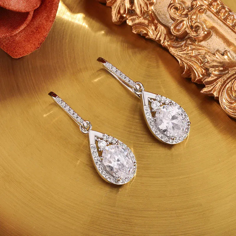 Dropshipman Option-1 KissIcon 925 Silver Crystal Pendant Stud Earrings - Sparkle