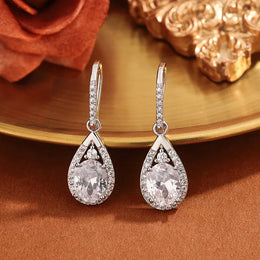 Dropshipman Option-1 KissIcon 925 Silver Crystal Pendant Stud Earrings - Sparkle