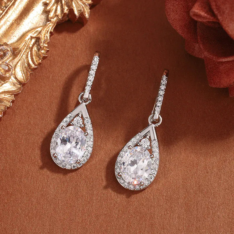 Dropshipman Option-1 KissIcon 925 Silver Crystal Pendant Stud Earrings - Sparkle