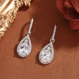 Dropshipman Option-1 KissIcon 925 Silver Crystal Pendant Stud Earrings - Sparkle